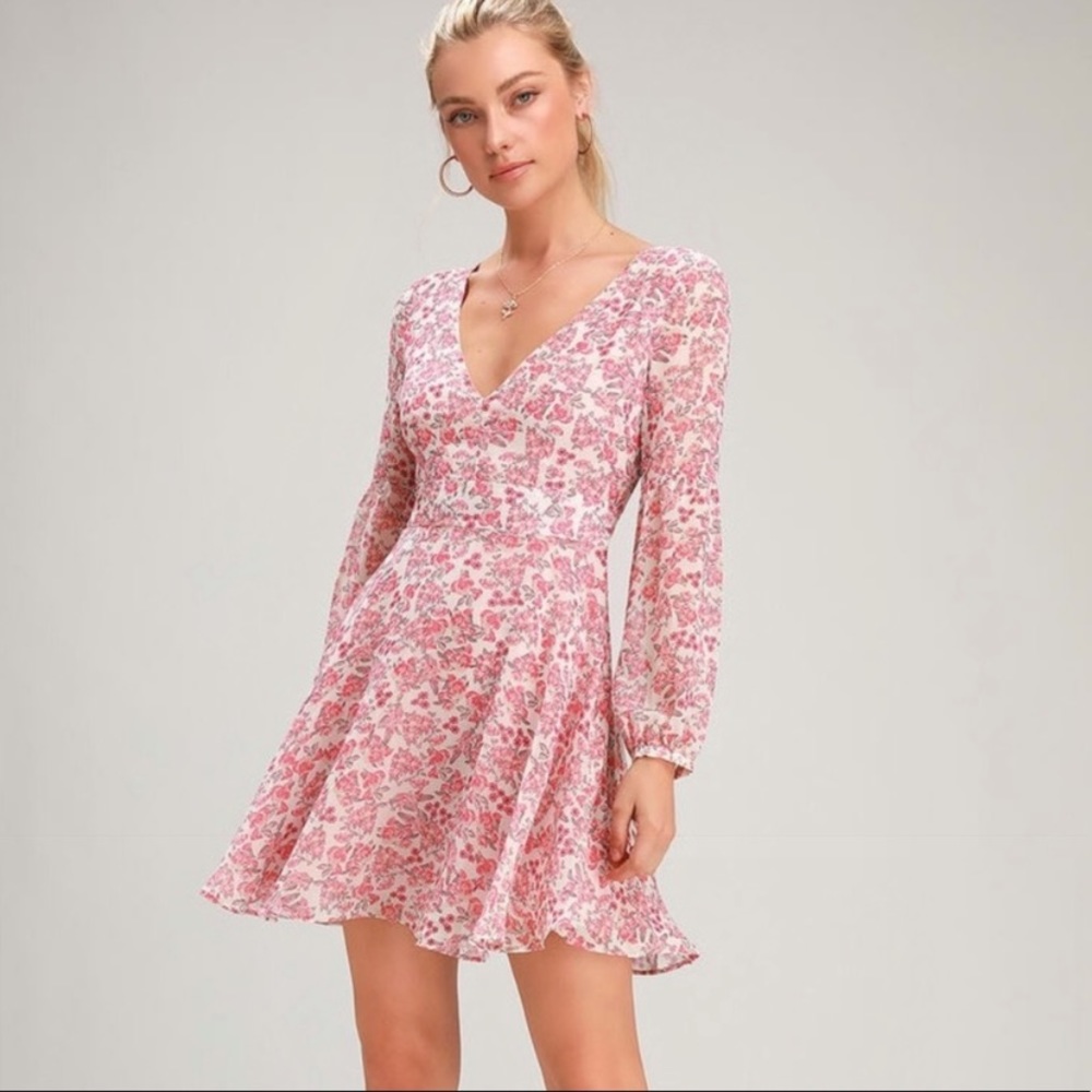 BB Dakota Sunday Brunch Floral Long Sleeve Dress Size 6